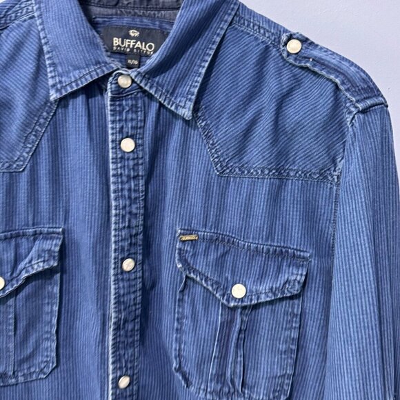 Buffalo western blue jean style button down mens size XL shirt - Picture 5 of 5